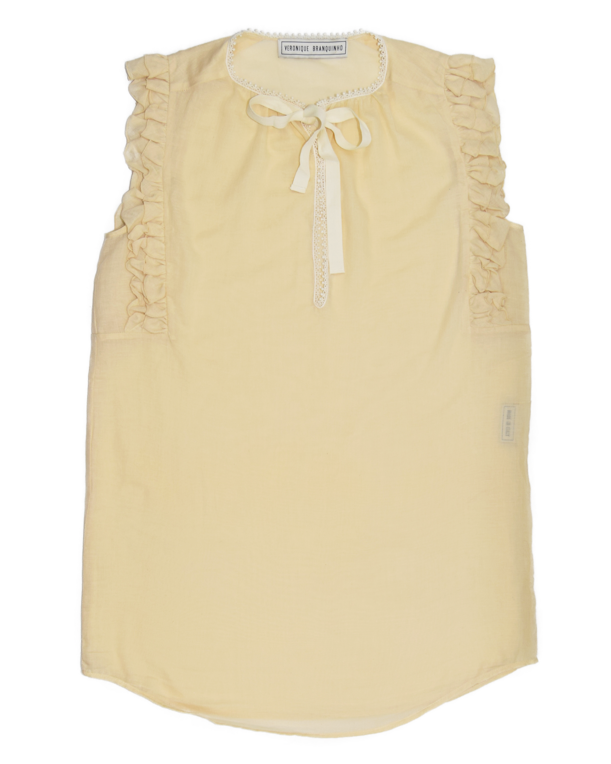 'Cream Sleeveless Ruffle Top' (SS 2017)