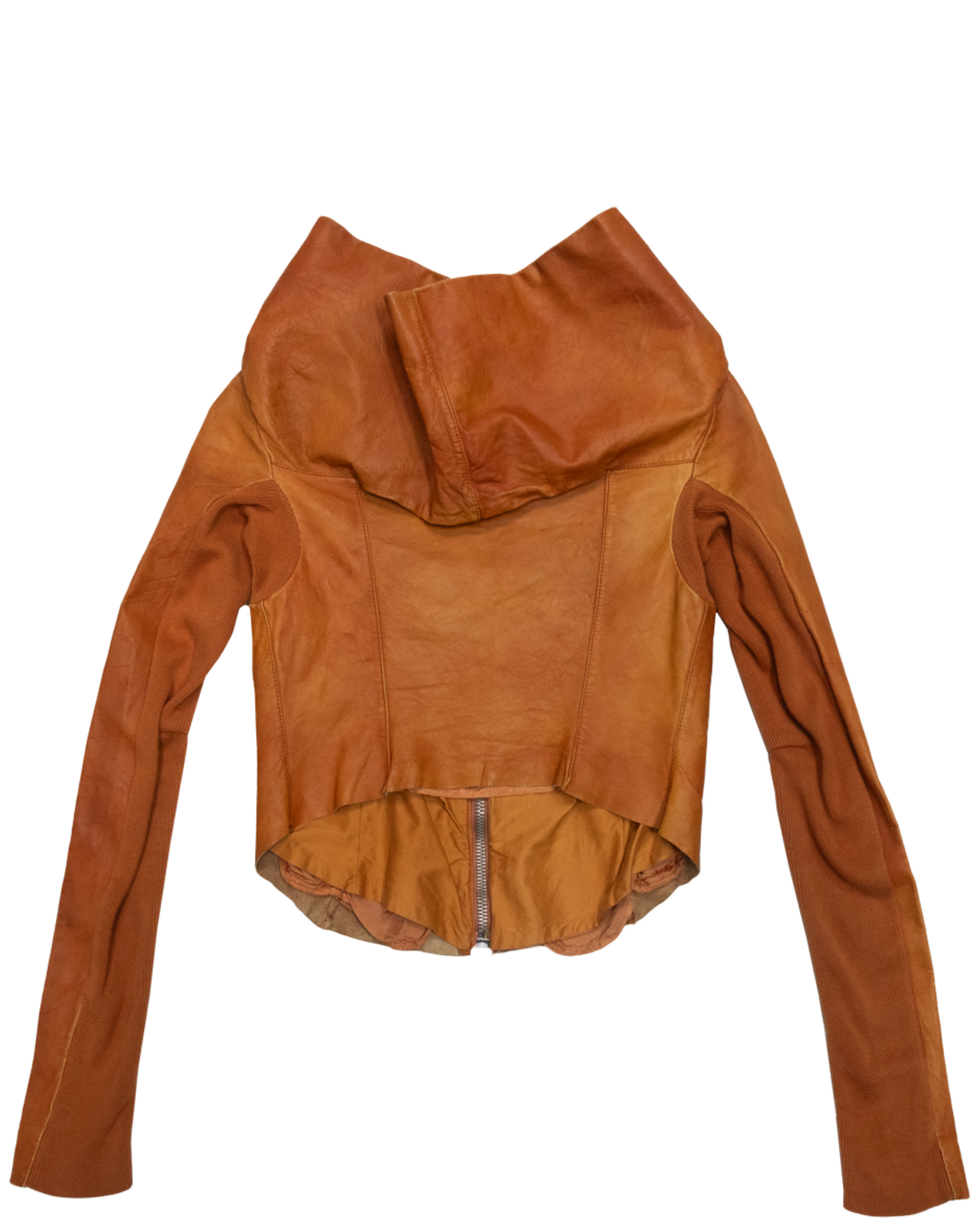 Orange Paneled Leather Jacket (FW 2003)