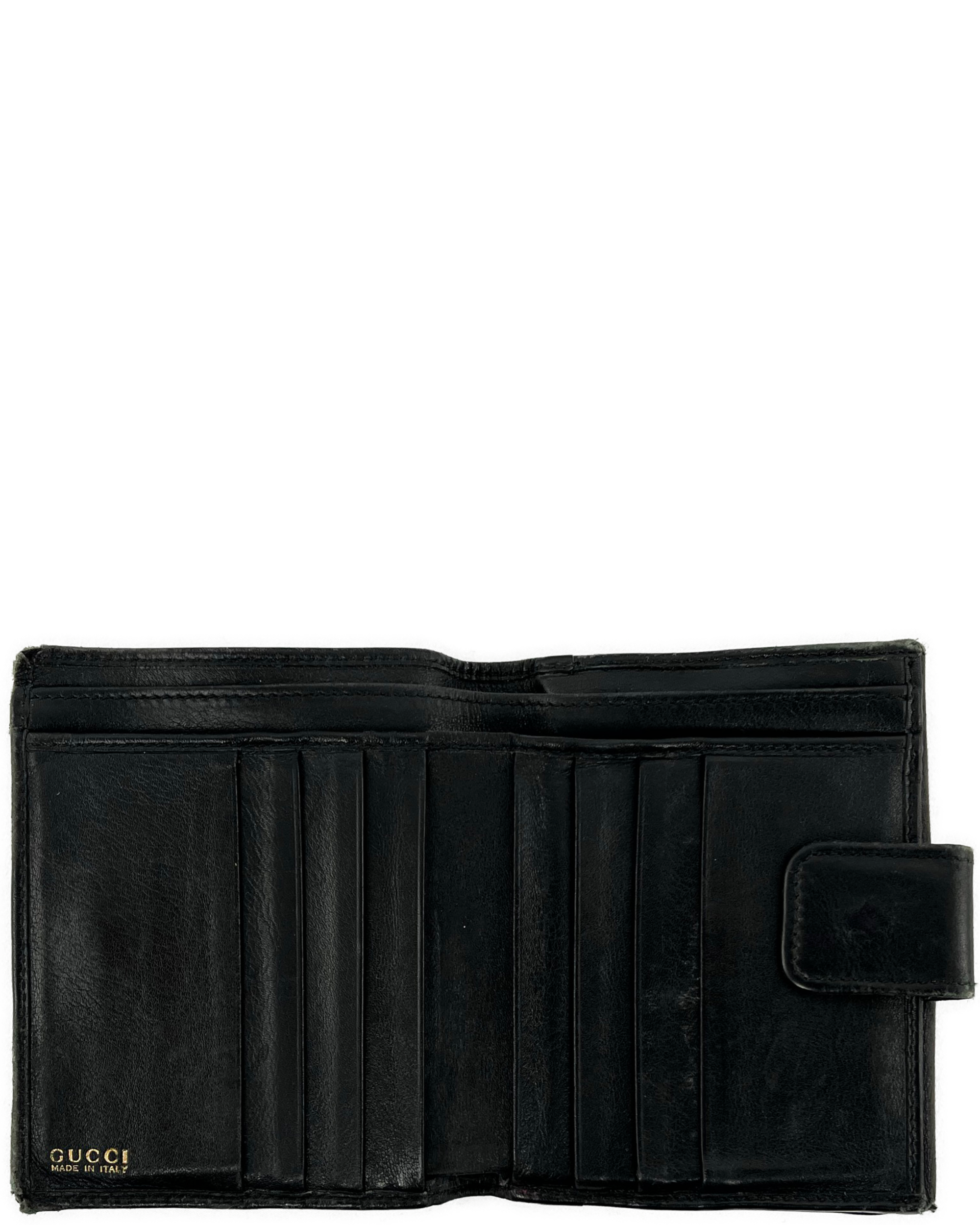 Gucci 'Black Bamboo Leather Wallet' (1990's)