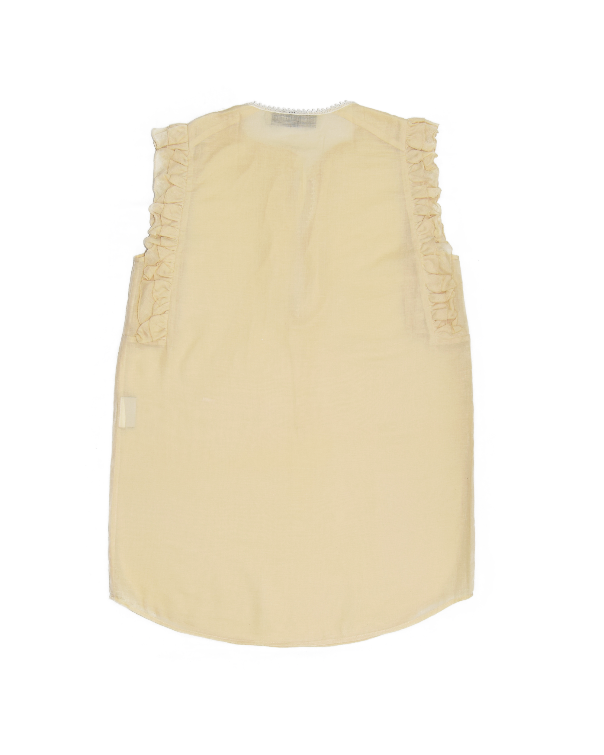 'Cream Sleeveless Ruffle Top' (SS 2017)