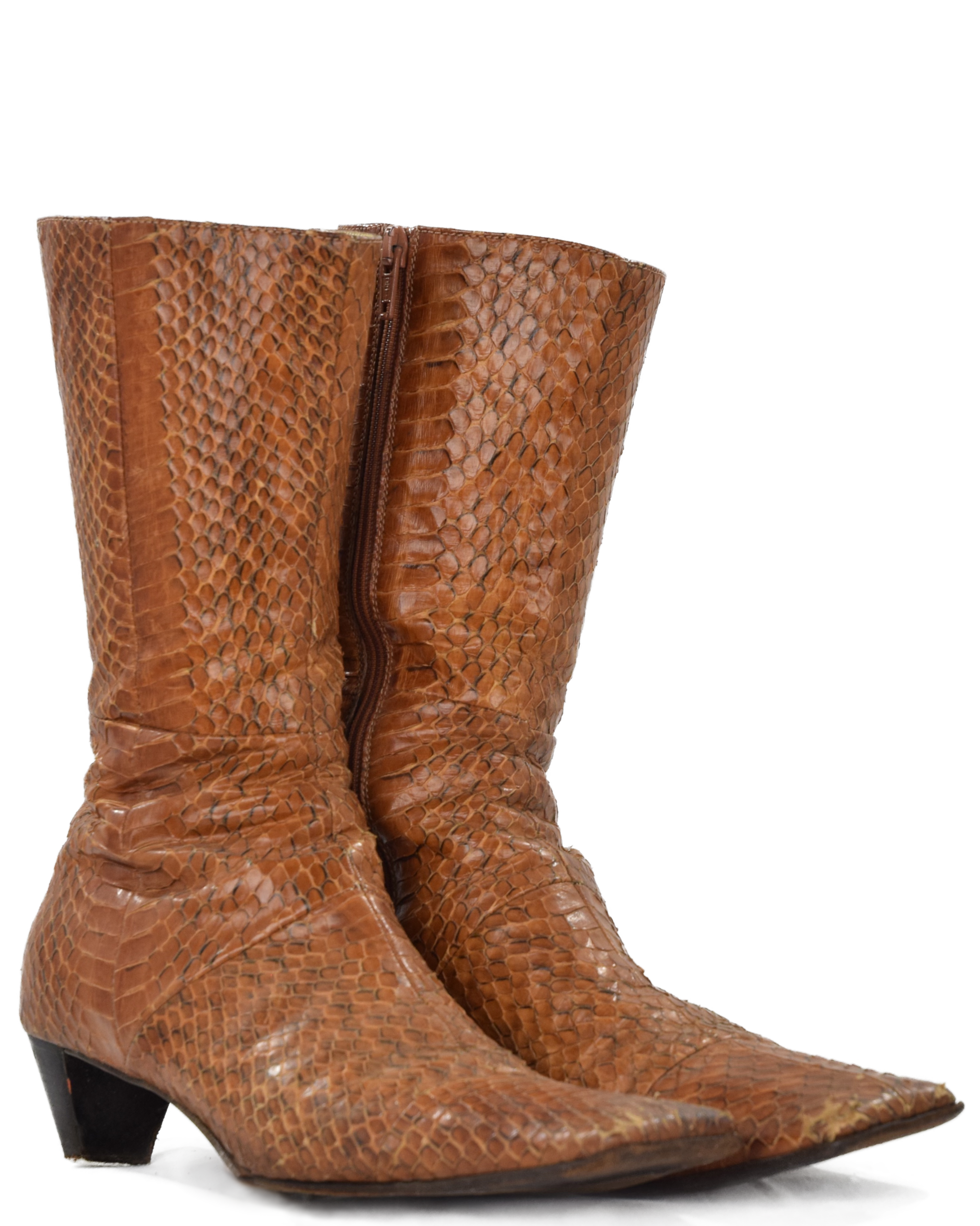 Tan Python Boots (FW 1999)