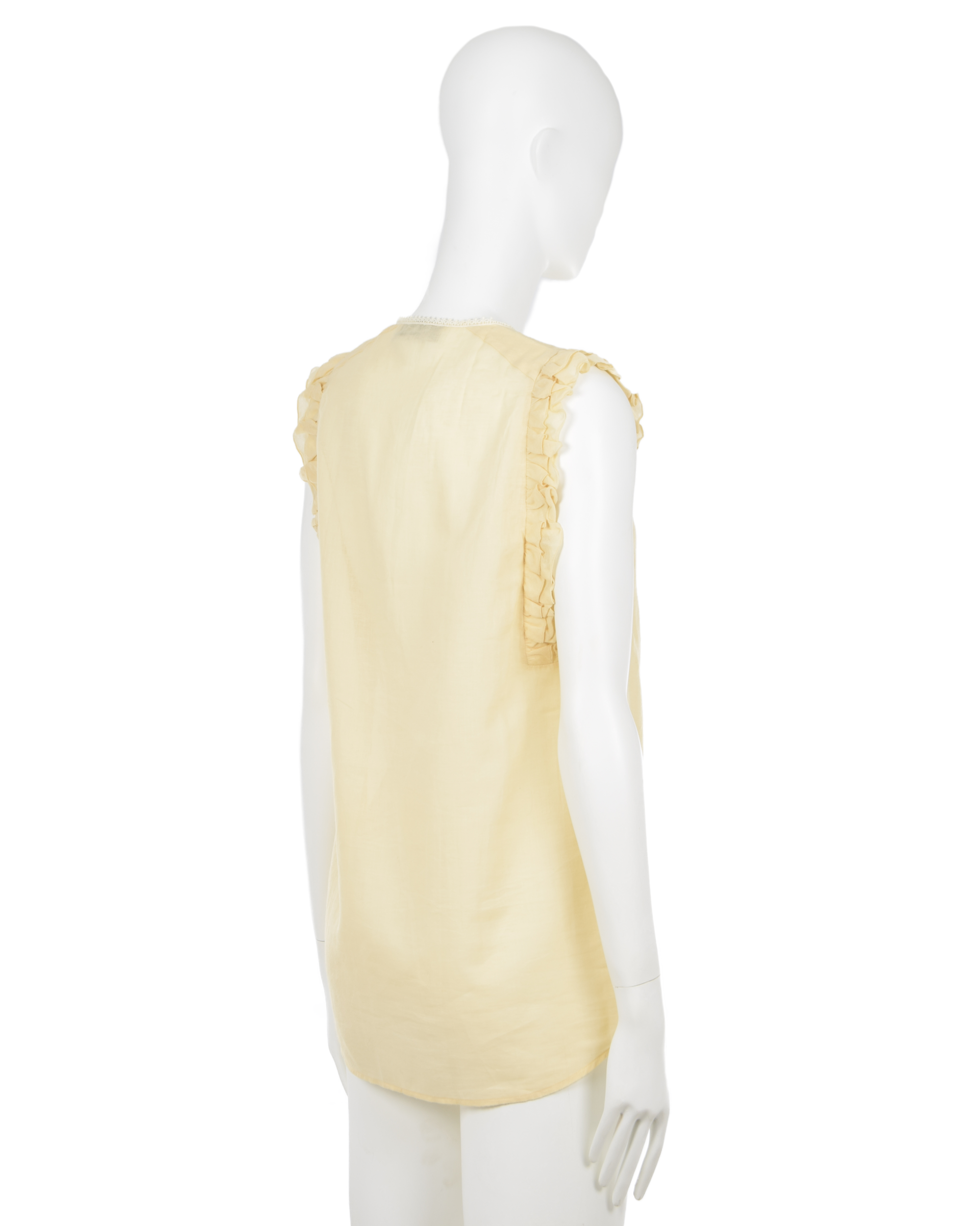 'Cream Sleeveless Ruffle Top' (SS 2017)