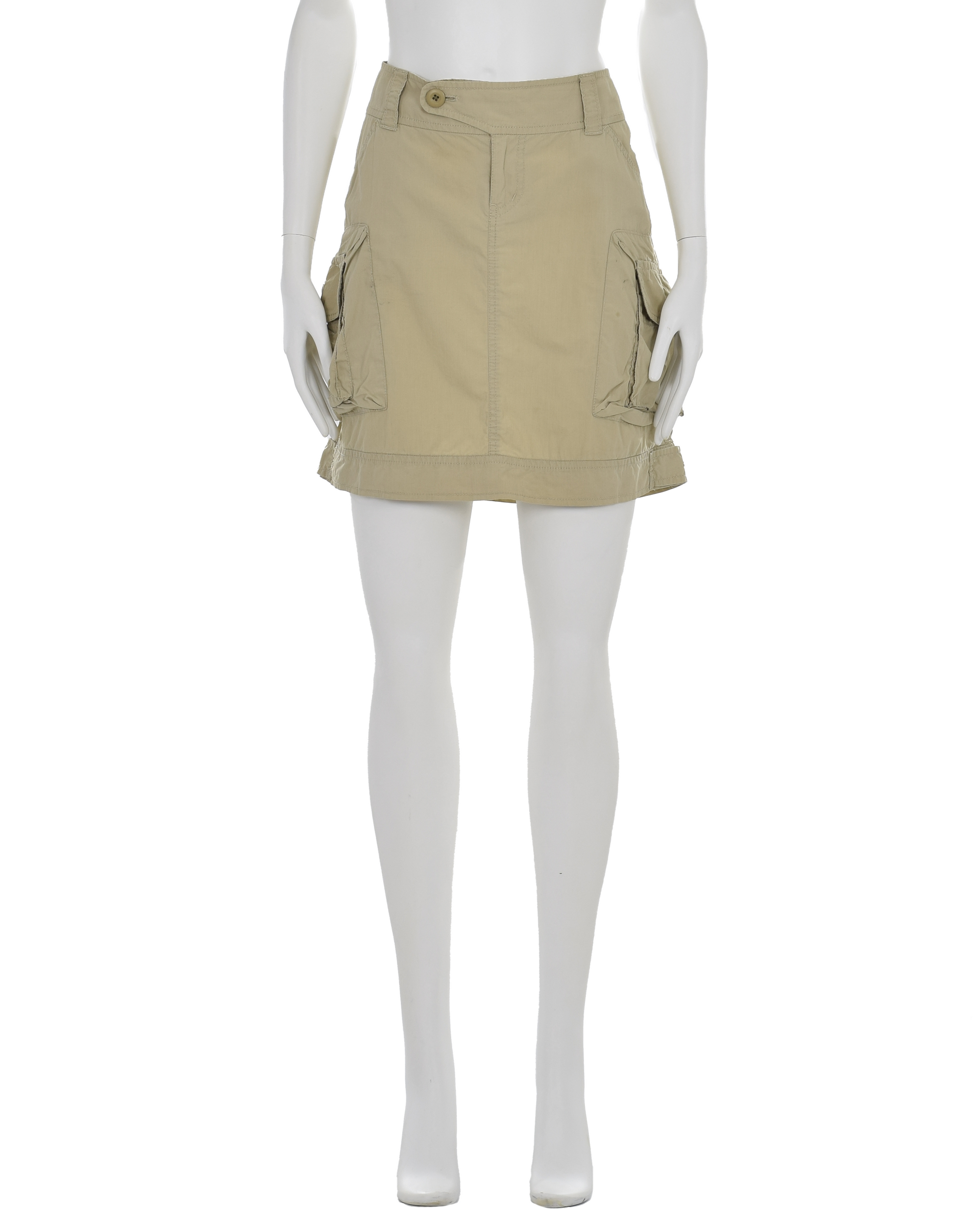 Beige Cargo Pockets Skirt | SS 2016