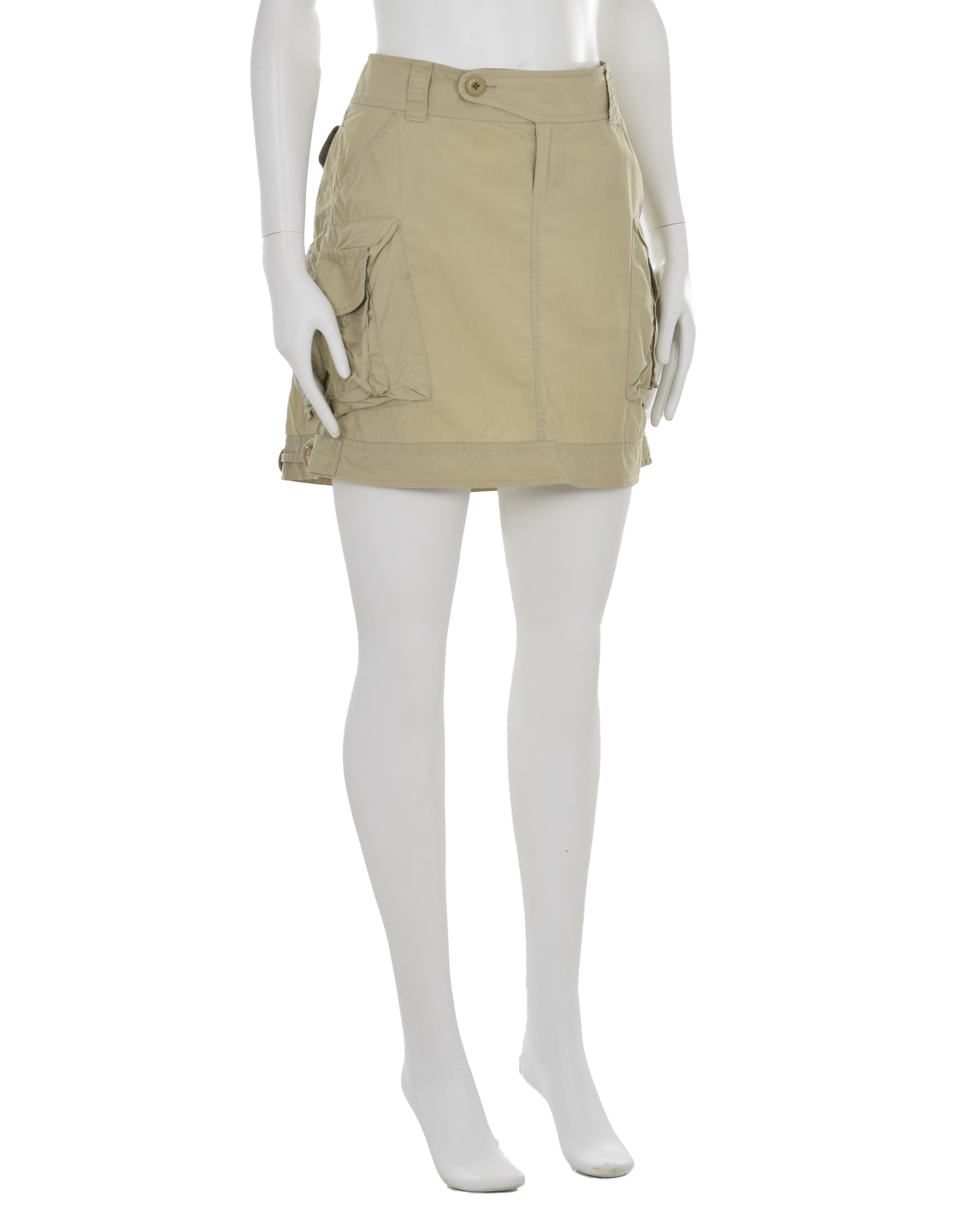 Beige Cargo Pockets Skirt | SS 2016