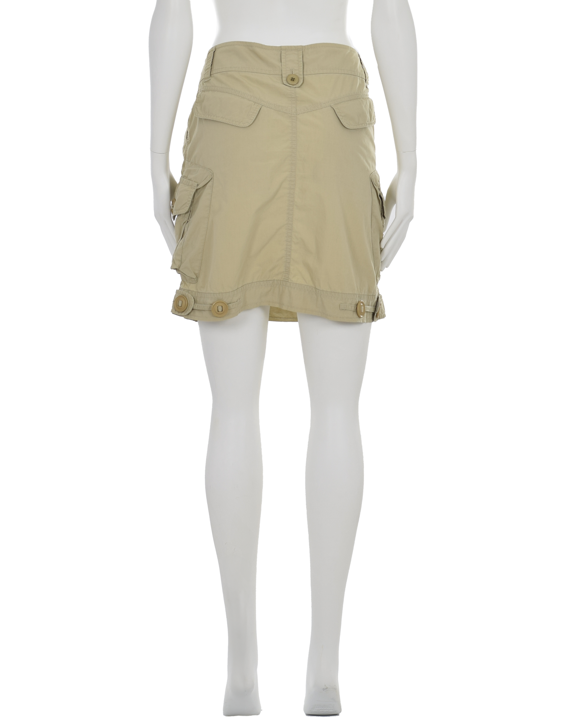 Beige Cargo Pockets Skirt | SS 2016